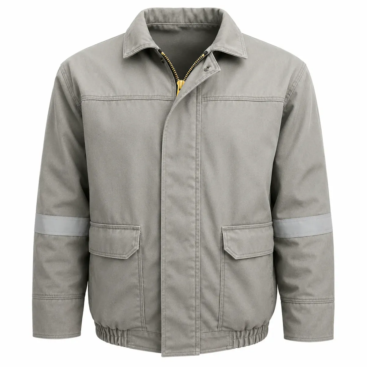Summit Freeze® FR Bomber Jacket — Silver Reflective Tape (Gray) — front view