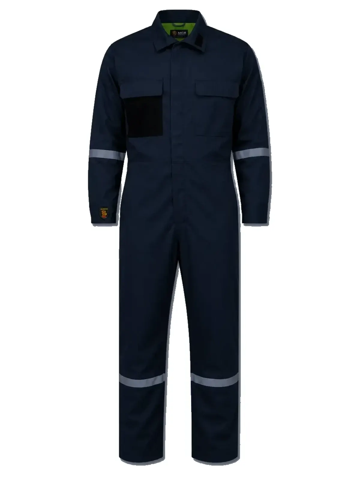 Summit Breeze® FR Triple Vented Coverall — 7 oz. 100% FR Cotton, Silver Reflective Tape, Navy