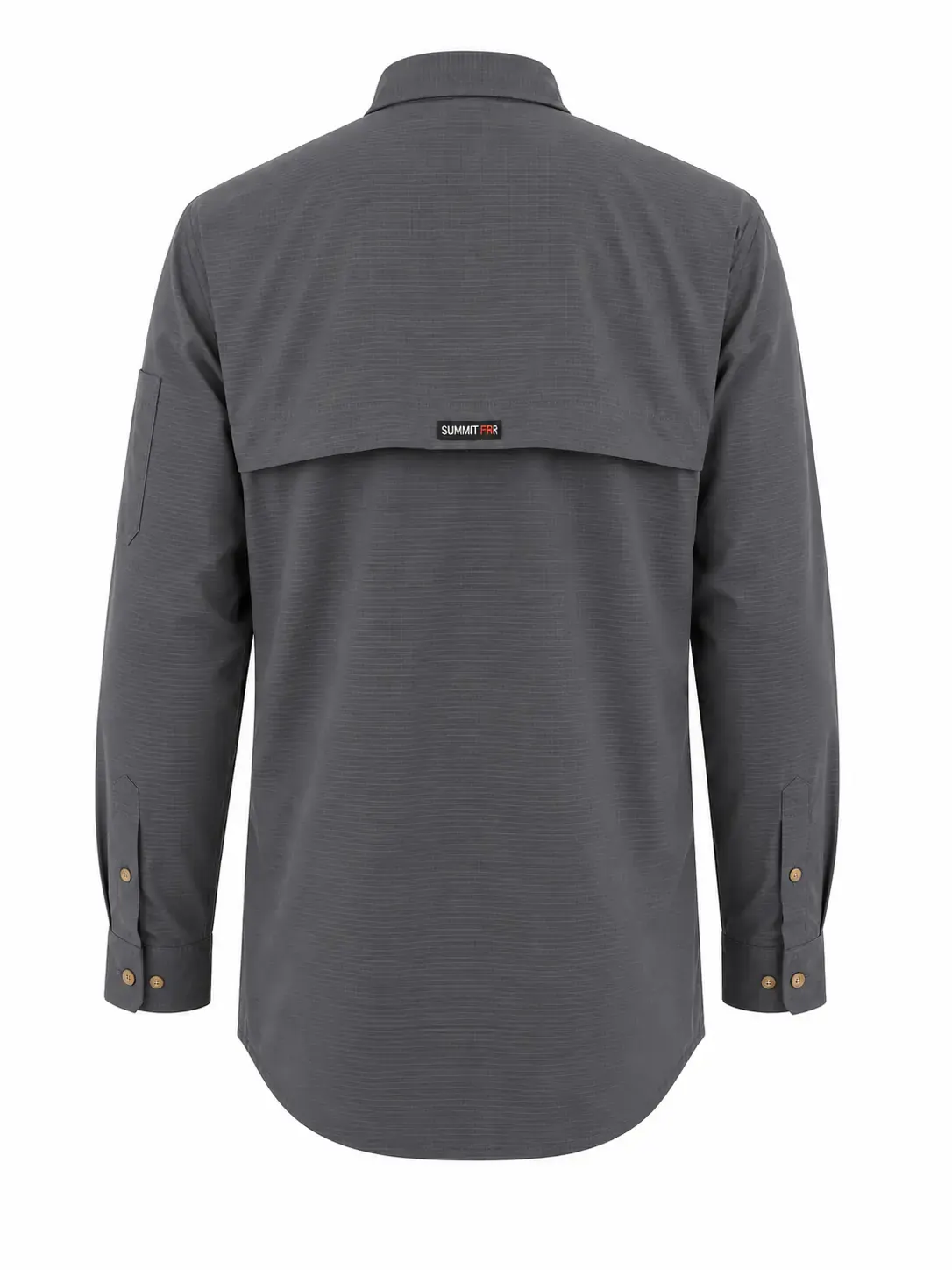 Summit Breeze® Inherent Blend Triple Vented FR Shirt — Gray — Back