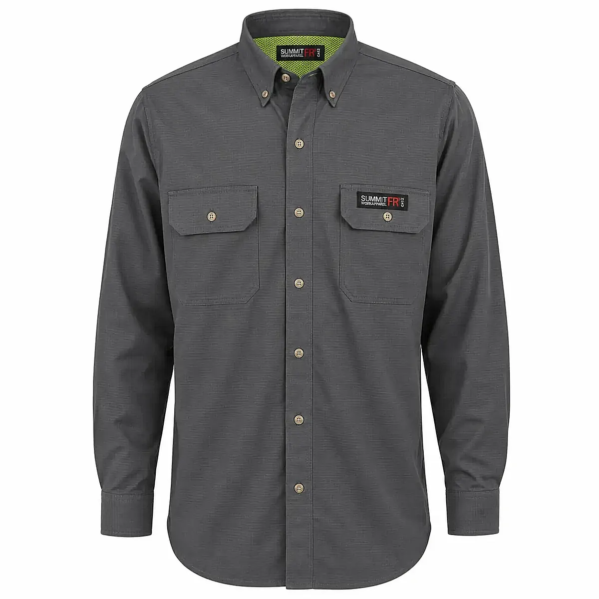 Summit Breeze® Inherent Blend Triple Vented FR Shirt — Gray — front view