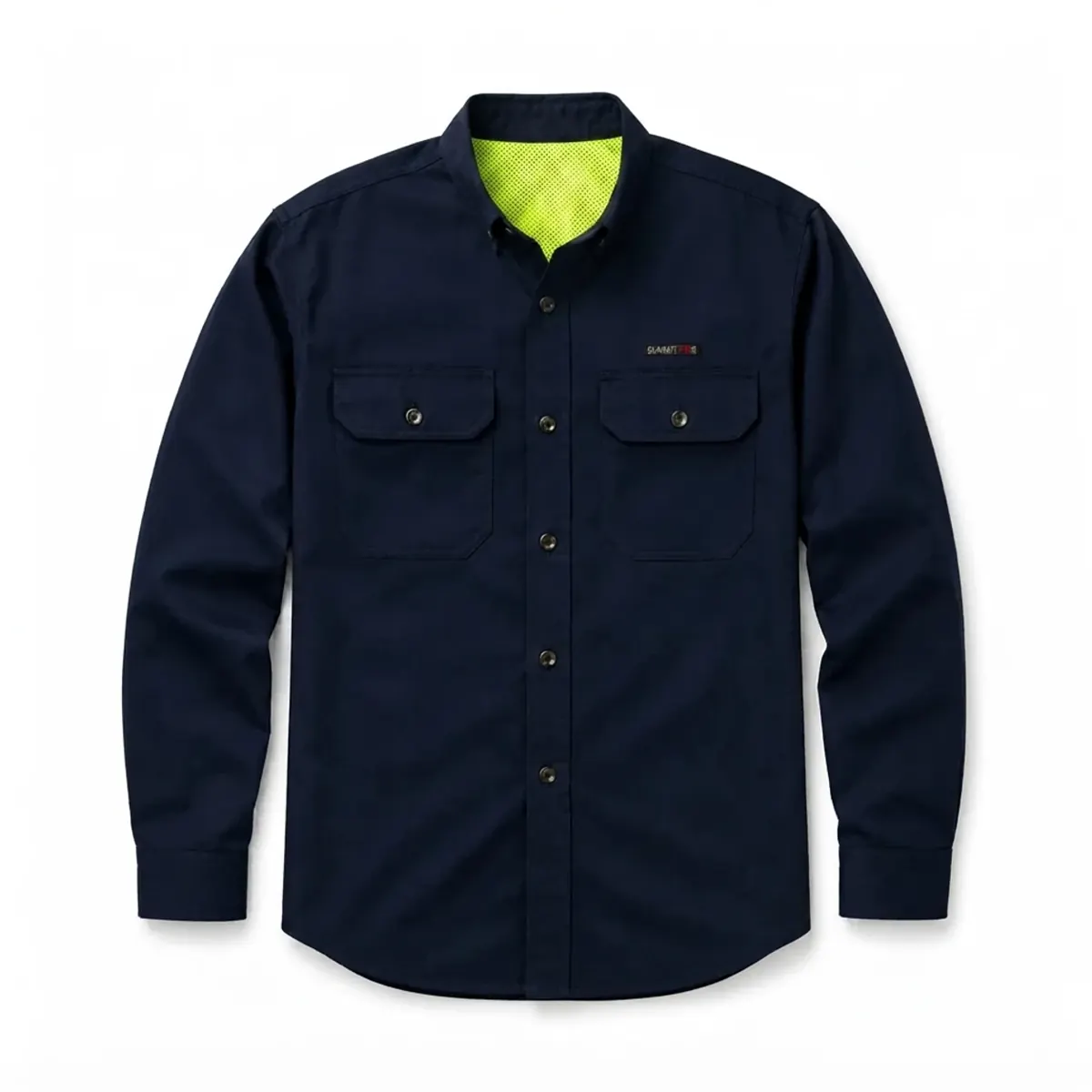 Summit Breeze® FR Triple Vented Cotton Shirt — Navy — front view