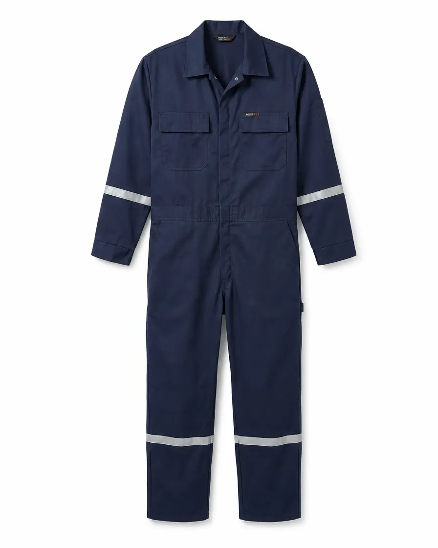 Summit Performance® 100% FR Cotton Coverall — Navy — front view