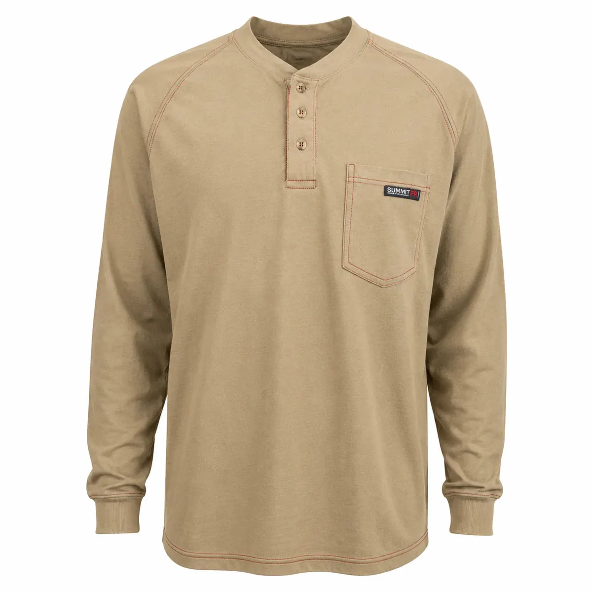 Summit Performance® FR Henley — Tan — front view
