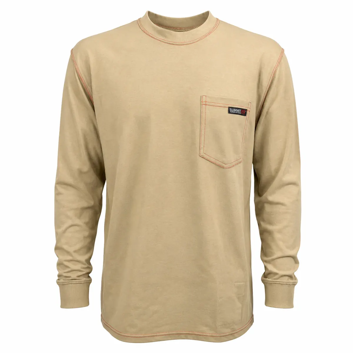 Summit Performance® FR Long-Sleeve T-Shirt — Tan — front view