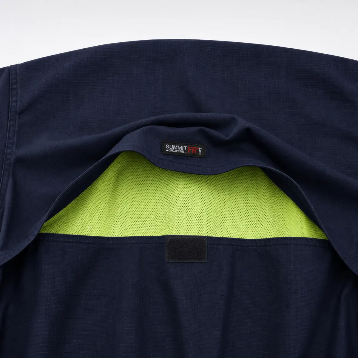 Summit Breeze® FR Triple Vented Cotton Shirt — Navy — Rear mesh