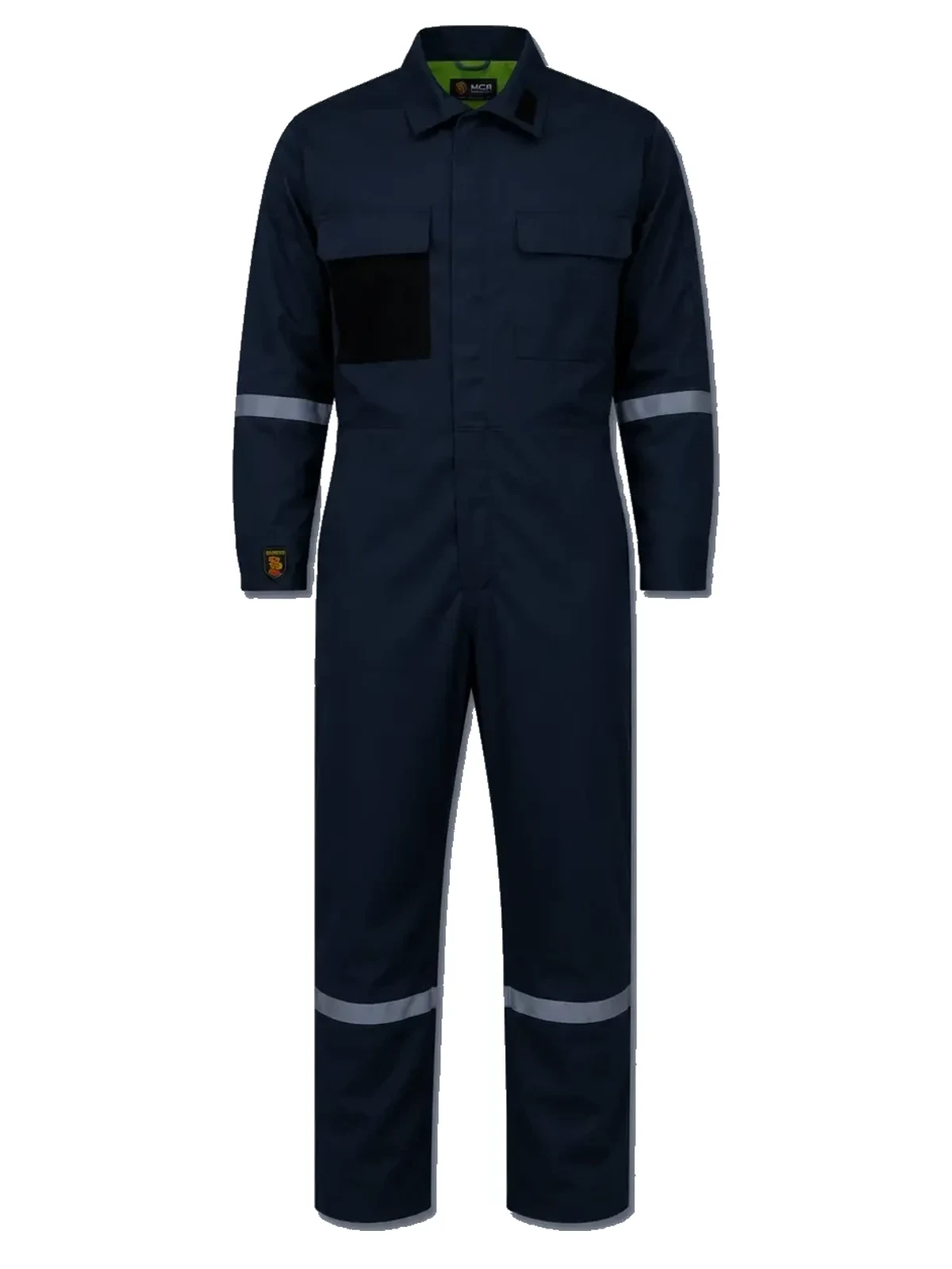Summit Breeze® FR Triple Vented Coverall — 7 oz. 100% FR Cotton, Silver Reflective Tape, Navy