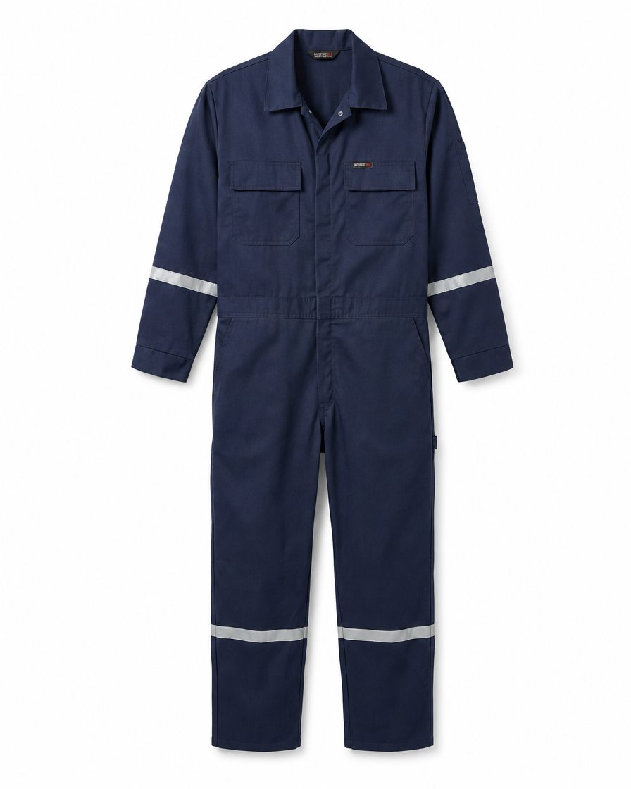 Summit Performance® 100% FR Cotton Coverall — Navy — front view