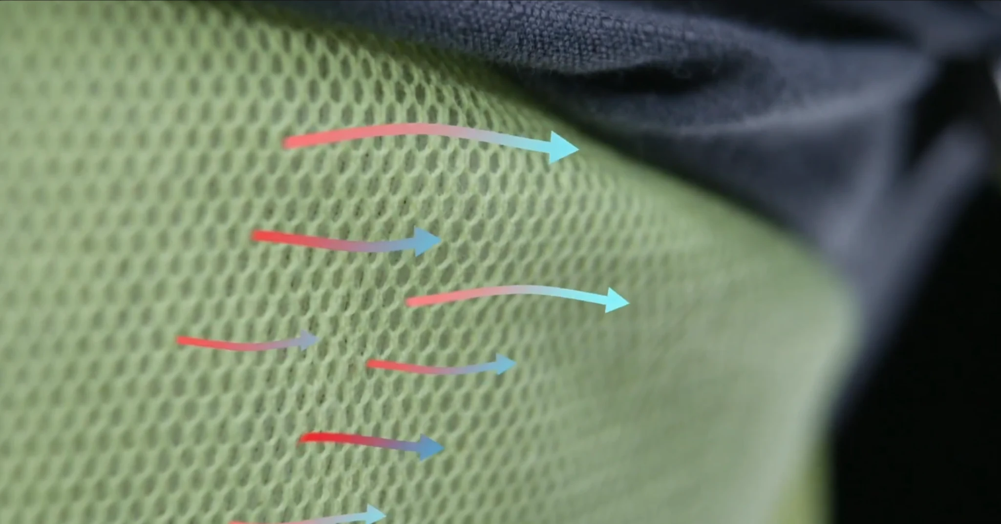 Airflow moving through Summit Breeze vented fabric